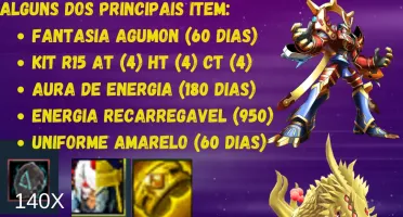 Conta Digimon Masters Susano S. + Bagra + Fang S. + P.Milag.