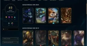CONTA LEAGUE OF LEGENDS BOAS SKINS