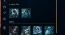 CONTA LEAGUE OF LEGENDS BOAS SKINS