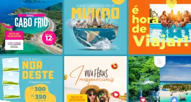 Pack Artes Canva Agência de Viagens 50 Templates Editáveis