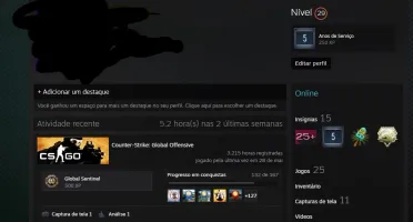 Vendo conta da steam 23 jogos, CSGO SUPREMO!