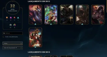 CONTA LOL , UNRAKED, 85 CAMPEÕES, 32 SKIN