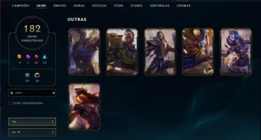 Conta ouro 4 com 148 champs, 182 skins e 6 vitoriosas