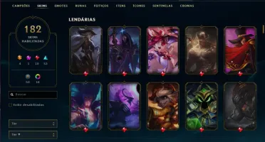 Conta ouro 4 com 148 champs, 182 skins e 6 vitoriosas
