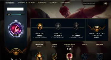 Conta ouro 4 com 148 champs, 182 skins e 6 vitoriosas