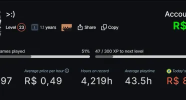 Conta Steam com mais de R$ 8,348 com Email de criação