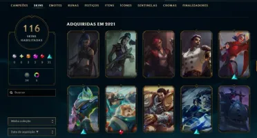 Conta Lol Platina III - Todos Os Champs - 116 Skins