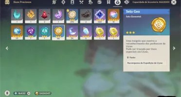Conta genshin impact ar 45 hutao+ganyu + 16 mil primogens