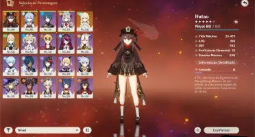 Conta genshin impact ar 45 hutao+ganyu + 16 mil primogens