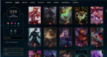 Conta Platina 4 com TODOS os champs e 239 Skins + 1 RARA