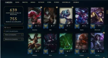 Conta Platina 4 com TODOS os champs e 239 Skins + 1 RARA