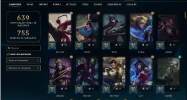 Conta Platina 4 com TODOS os champs e 239 Skins + 1 RARA