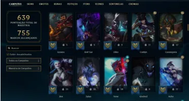Conta Platina 4 com TODOS os champs e 239 Skins + 1 RARA