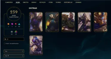 Conta Platina 4 com TODOS os champs e 239 Skins + 1 RARA