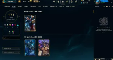 Conta de LOL - LVL 660+ mais de 170 skins +200k de essencia