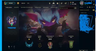 Conta de lol,Platina II com 127 skins,166 emotes,all champs