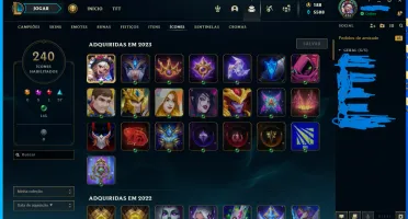 Conta de lol,Platina II com 127 skins,166 emotes,all champs
