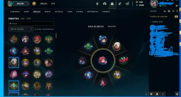 Conta de lol,Platina II com 127 skins,166 emotes,all champs