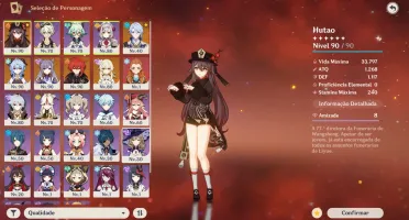 AR 55 - Hutão C2, Ganyu, Ayato, Keqing e Diluc + Falcão