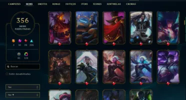 Ouro 3 com TODOS os champs e 356 Skins + 7 Prestigios