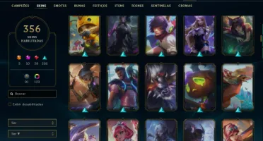 Ouro 3 com TODOS os champs e 356 Skins + 7 Prestigios