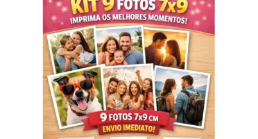 Kit com 9 Fotos Personalizadas 7x9 cm