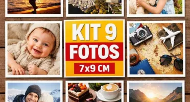Kit com 9 Fotos Personalizadas 7x9 cm