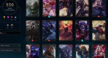 Conta LOL, MMR Platina, 230+ skins, todos os campeões.