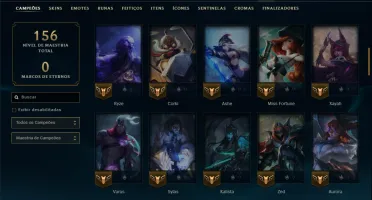 Platina 1 com 80 Champs e 21 Skins