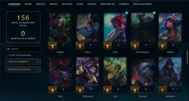 Platina 1 com 80 Champs e 21 Skins