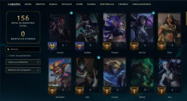 Platina 1 com 80 Champs e 21 Skins