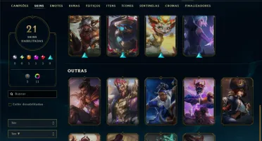 Platina 1 com 80 Champs e 21 Skins