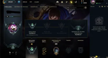 Conta League Of Legends Rank Platina 4