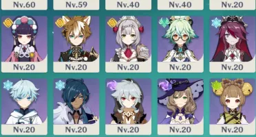 Conta Genshin Ar 45+ Nahida, Kazuha e Diluc + Tumulo e Harpa