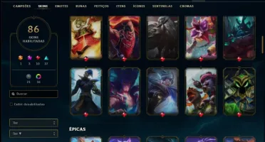 Conta ouro 4 com 116 Champs e 86 Skins + 1 Prestigio