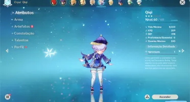 Conta Genshin Ar 45 Diluc, Mona, Qiqi, Jean E 2 Armas 5*