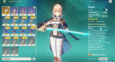 Conta Genshin Ar 45 Diluc, Mona, Qiqi, Jean E 2 Armas 5*