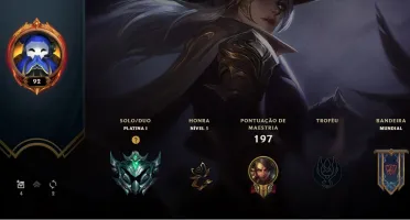 CONTA LEAGUE OF LEGENDS PLAT 1 SOLO/DUO PLAT 1 FLEX