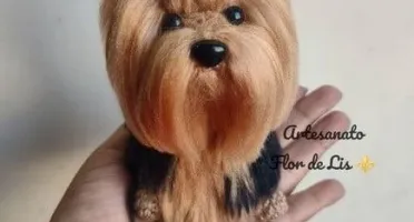 Miniatura Yorkshire - Amigurumi de Crochê com Feltragem