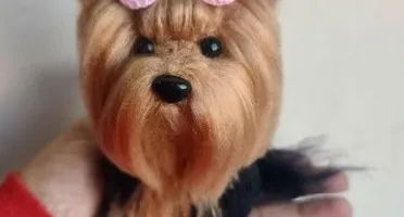 Miniatura Yorkshire - Amigurumi de Crochê com Feltragem