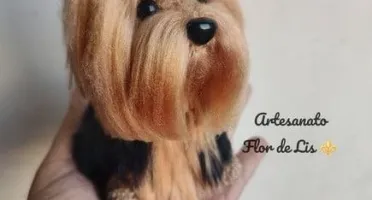 Miniatura Yorkshire - Amigurumi de Crochê com Feltragem