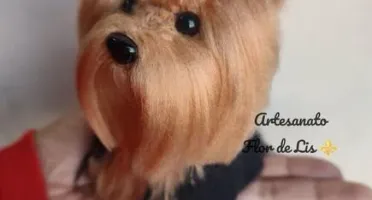 Miniatura Yorkshire - Amigurumi de Crochê com Feltragem