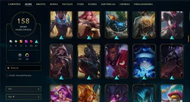 Bronze 1 com TODOS os Champs e 158 Skins ( ADC / MID / JG )