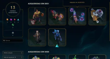 Conta league of legends nível 405, 240 skins