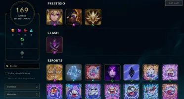 Conta league of legends nível 405, 240 skins