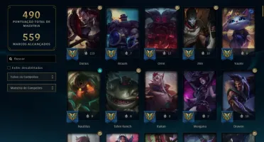Conta league of legends nível 405, 240 skins