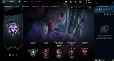 Conta league of legends nível 405, 240 skins