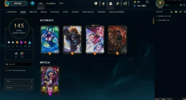 Conta Lol 2016 Dono Único | Esmeralda | 145 Skins | Lvl 329