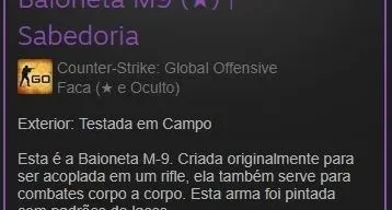 BAIONETA M9 (★) | SABEDORIA (LORE)