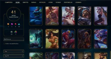 Conta prata 1 com 118 champs e 41 skins (400k de vayne)
